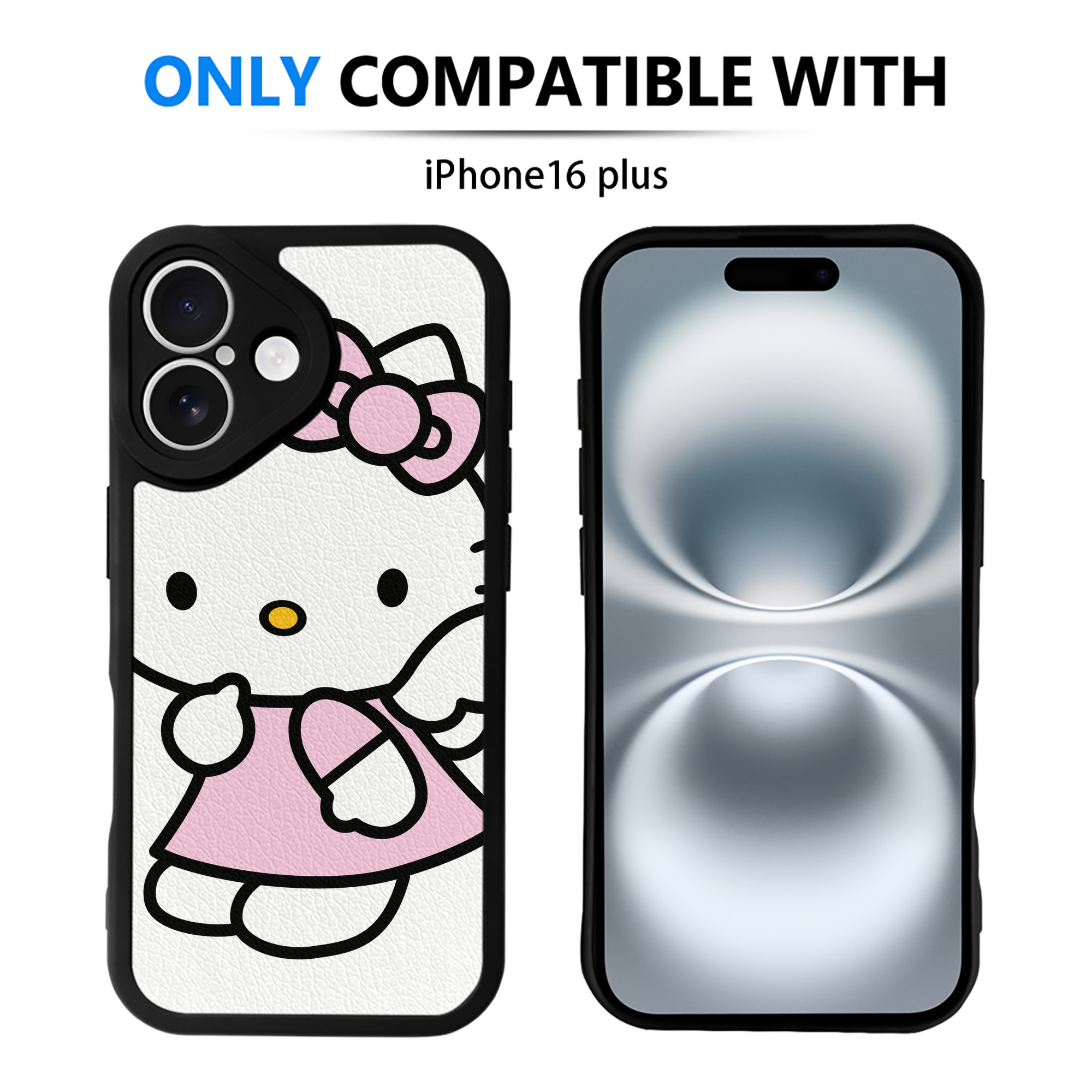 （画像用） Hello Kitty ハローキティ 【iPhone 16シリーズ対応】シリコンスマホケース（レザー調） 材質：シリコン